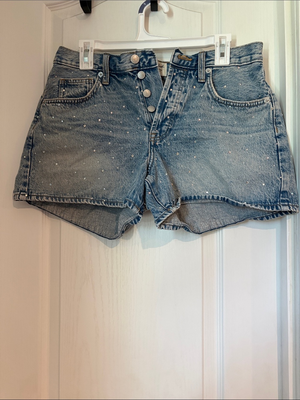Universal Thread Light Blue Studded Denim Shorts